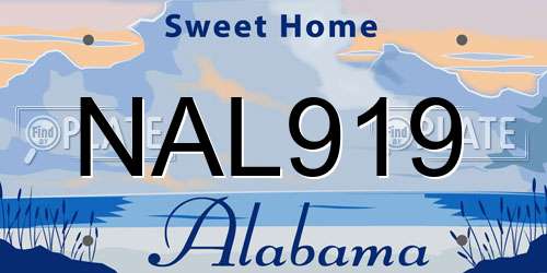 NAL919 Alabama License Plate