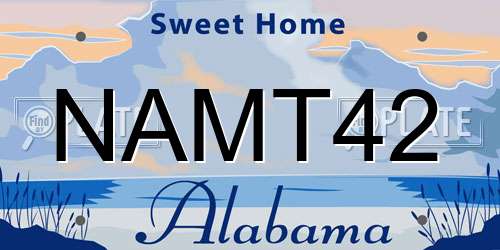 NAMT42 Alabama License Plate