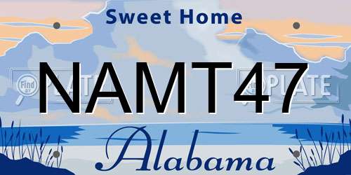 NAMT47 Alabama License Plate