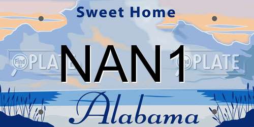 NAN1 Alabama License Plate