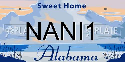 NANI1 Alabama License Plate