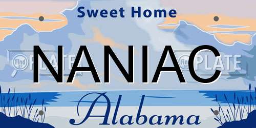 NANIAC Alabama License Plate