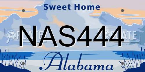 NAS444 Alabama License Plate