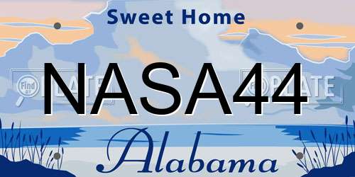 NASA44 Alabama License Plate