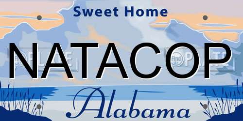 NATACOP Alabama License Plate