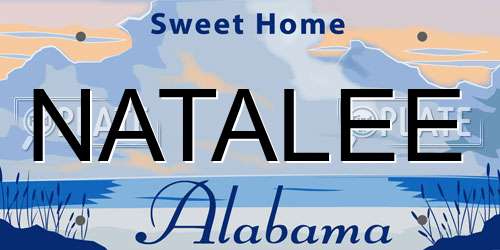 NATALEE Alabama License Plate