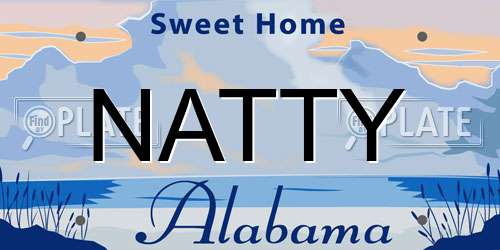 NATTY Alabama License Plate