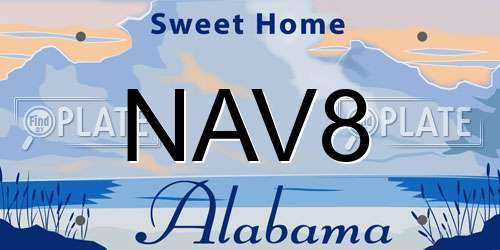 NAV8 Alabama License Plate
