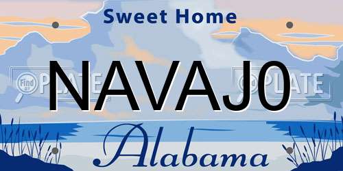 NAVAJ0 Alabama License Plate