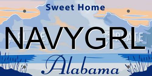 NAVYGRL Alabama License Plate