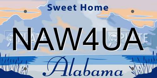 NAW4UA Alabama License Plate