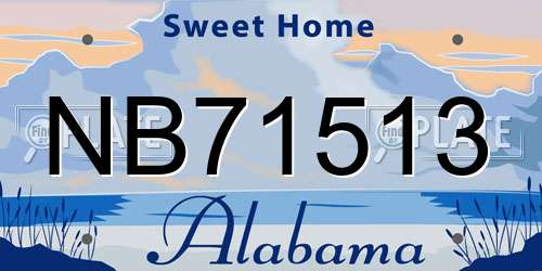 NB71513 Alabama License Plate
