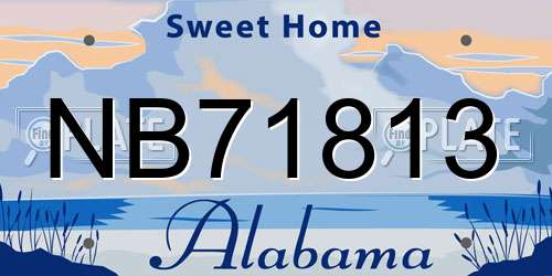 NB71813 Alabama License Plate