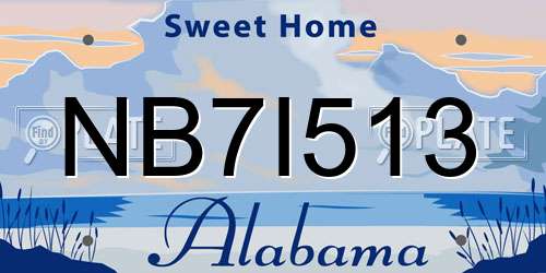 NB7I513 Alabama License Plate