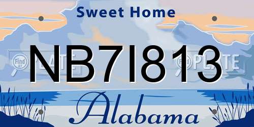NB7I813 Alabama License Plate