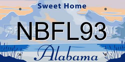 NBFL93 Alabama License Plate