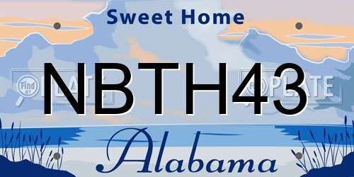NBTH43 Alabama License Plate