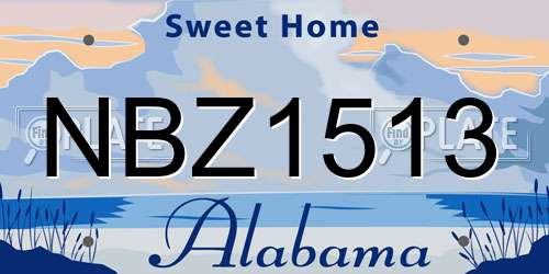 NBZ1513 Alabama License Plate