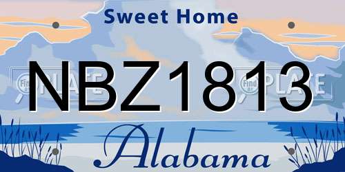NBZ1813 Alabama License Plate