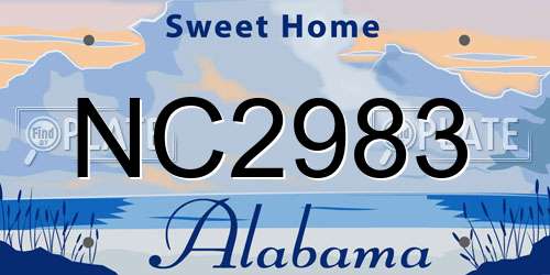 NC2983 Alabama License Plate