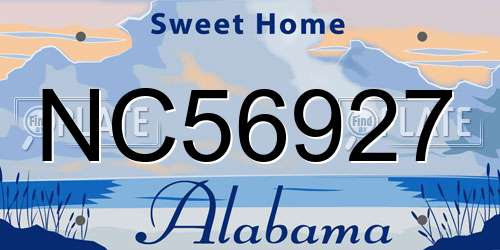 NC56927 Alabama License Plate