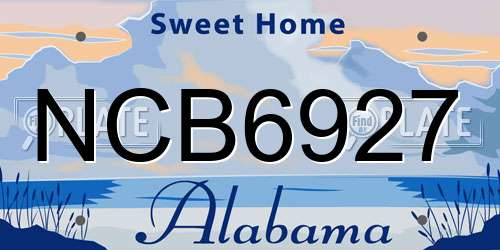 NCB6927 Alabama License Plate