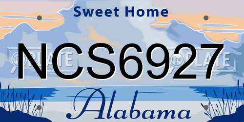 NCS6927 Alabama License Plate