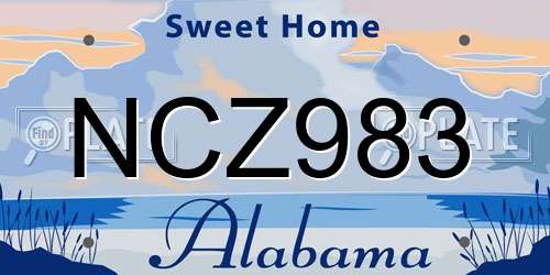 NCZ983 Alabama License Plate