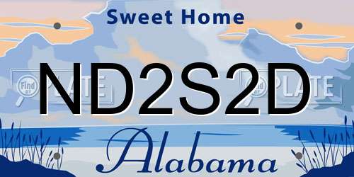 ND2S2D Alabama License Plate