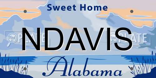 NDAVIS Alabama License Plate