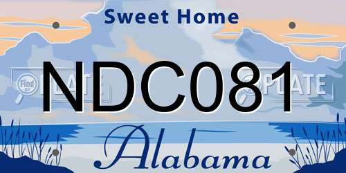 NDC081 Alabama License Plate