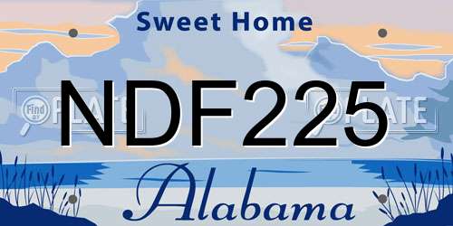 NDF225 Alabama License Plate