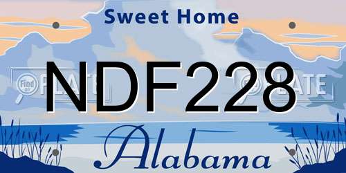 NDF228 Alabama License Plate