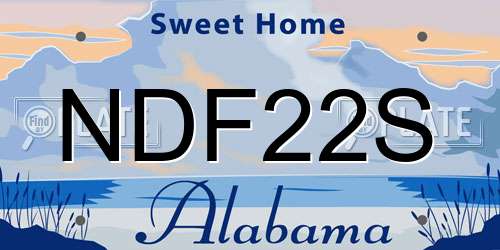 NDF22S Alabama License Plate