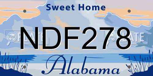 NDF278 Alabama License Plate