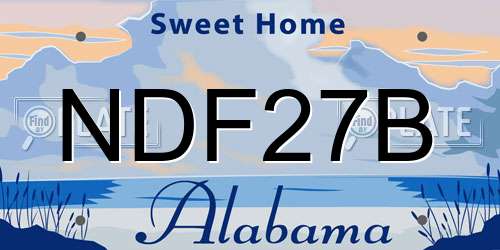NDF27B Alabama License Plate
