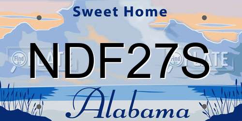 NDF27S Alabama License Plate