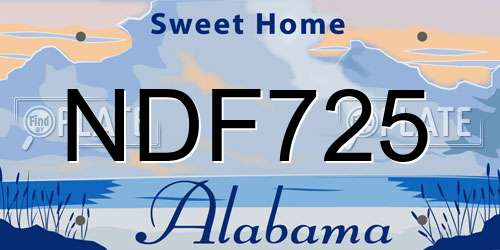 NDF725 Alabama License Plate