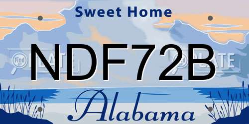 NDF72B Alabama License Plate