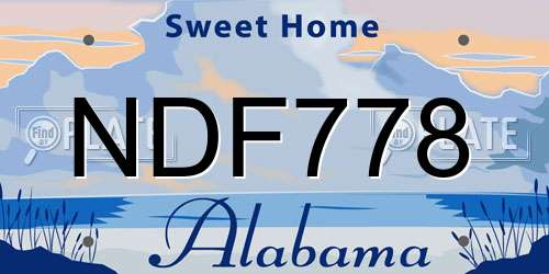 NDF778 Alabama License Plate