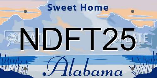 NDFT25 Alabama License Plate