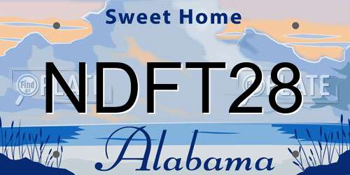 NDFT28 Alabama License Plate