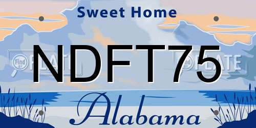 NDFT75 Alabama License Plate