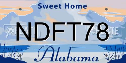 NDFT78 Alabama License Plate