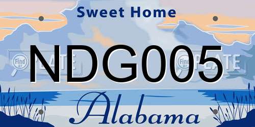 NDG005 Alabama License Plate