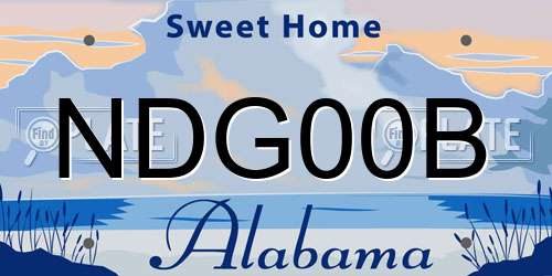NDG00B Alabama License Plate