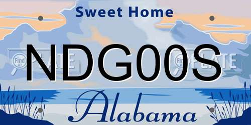 NDG00S Alabama License Plate