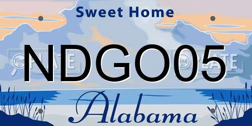 NDGO05 Alabama License Plate