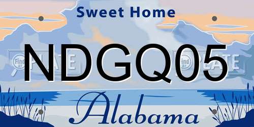 NDGQ05 Alabama License Plate