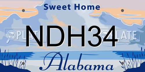 NDH34 Alabama License Plate